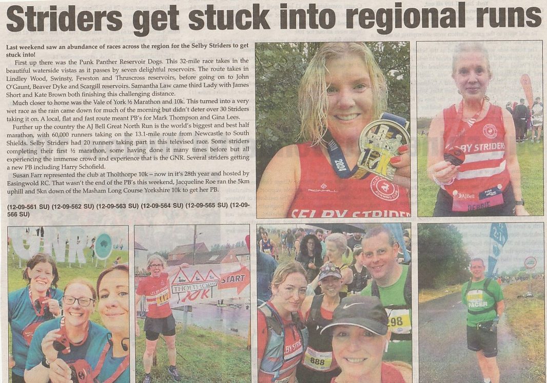 Striders Cribe Striders get stuck into regional runs – Selby Striders